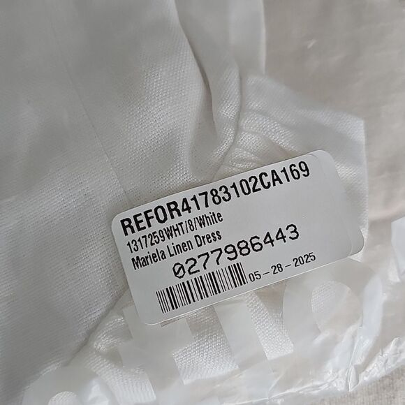 Reformation Mariela Linen Dress White Size 8 - Picture 4 of 7